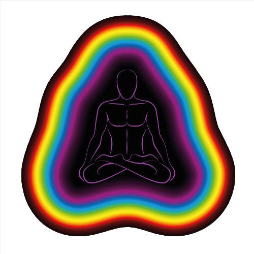 Man Meditating Aura Colors Visible