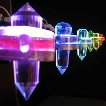 “Closeup of Quartz Crystals for Crystal Chakra Light Therapy”
