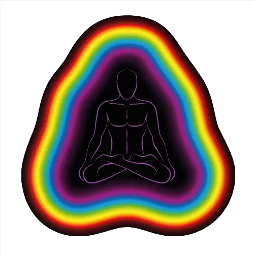Man Meditating Aura Colors Visible